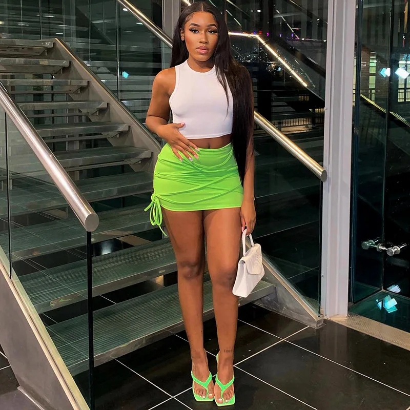 Fengway 2022 New Summer Solid Casual Skirt Ladies String Bandage Skirt High Waist Mini Skirt For Women
Fengway 2022 New Summer Solid Casual Skirt Ladies String Bandage Skirt High Waist Mini Skirt For Women