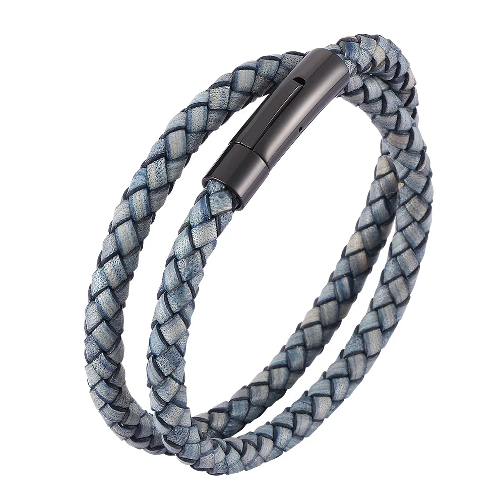 Unique Charm Stainless Steel Clasp Jewelry Multilayer Genuine Leather Bracelet, Green,blue,gray,black,brown,customized color
Unique Charm Stainless Steel Clasp Jewelry Multilayer Genuine Leather Bracelet, Green,blue,gray,black,brown,customized color