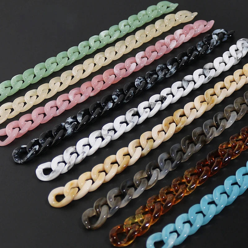 REWIN 2022 Acetate Tortoise Shell Chain Link Chunky Frosted Cuban Curb Chain Accessories for Decoration, 25 colors available
REWIN 2022 Acetate Tortoise Shell Chain Link Chunky Frosted Cuban Curb Chain Accessories for Decoration, 25 colors available