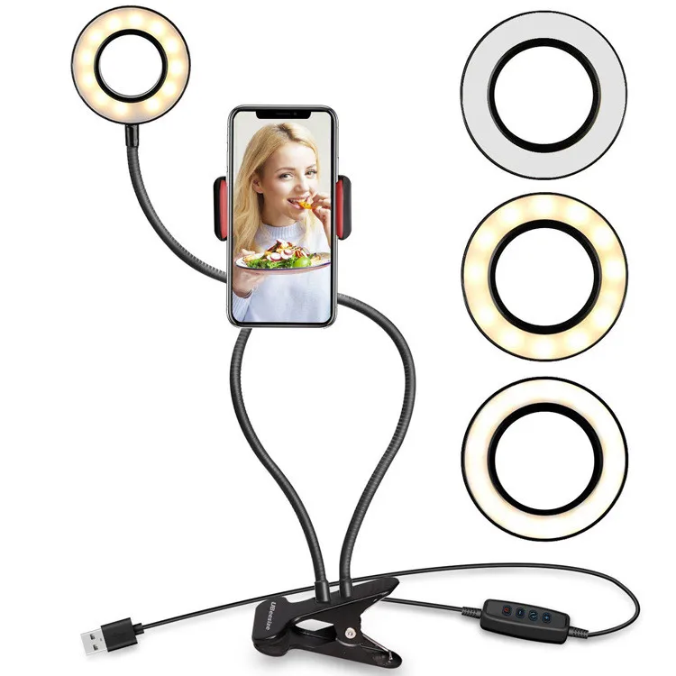 Shenzhen Supplier custom oem flexible clip Led ring selfie light live fill light, White, warm , warm + white
Shenzhen Supplier custom oem flexible clip Led ring selfie light live fill light, White, warm , warm + white