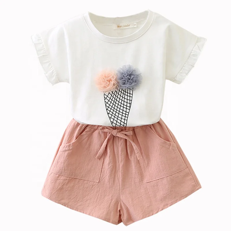 B52712A Wholesale children clothing set little girls fashion short sleeve t-shirt with shorts, Shown
B52712A Wholesale children clothing set little girls fashion short sleeve t-shirt with shorts, Shown