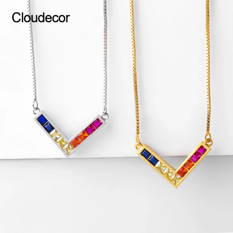 Colorful Zircon Micro Pave V Necklace Simple Lucky Charm Women Necklace Chain Summer Bling 18k Gold Plated Jewelry Necklace
Colorful Zircon Micro Pave V Necklace Simple Lucky Charm Women Necklace Chain Summer Bling 18k Gold Plated Jewelry Necklace