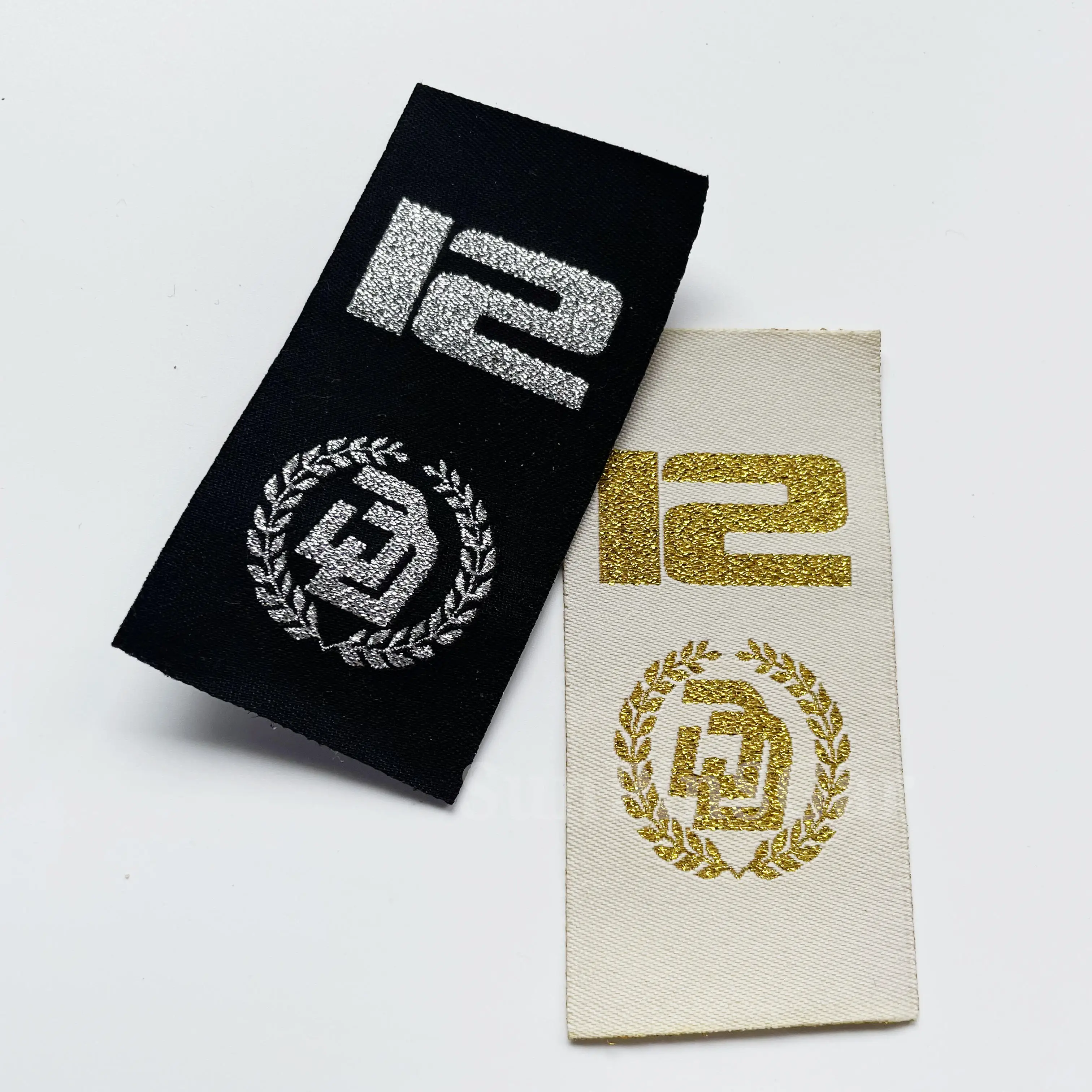 High quality factory price custom unique design soft center folded woven labels for clothing