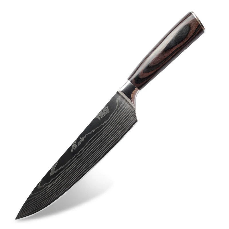 Hot sale Wood Handle 8 inch Kitchen Chef Knives Stainless Steel 5CR15MOV Knife with Custom logo
Hot sale Wood Handle 8 inch Kitchen Chef Knives Stainless Steel 5CR15MOV Knife with Custom logo