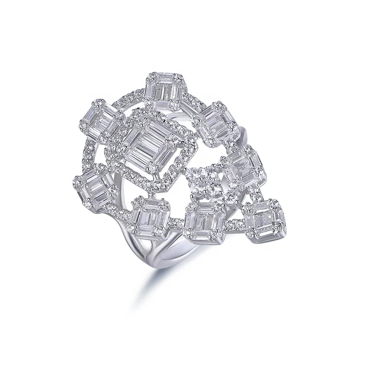 2020 New diamond net shape zircon embellish bright wedding engagement silver ring for women
2020 New diamond net shape zircon embellish bright wedding engagement silver ring for women