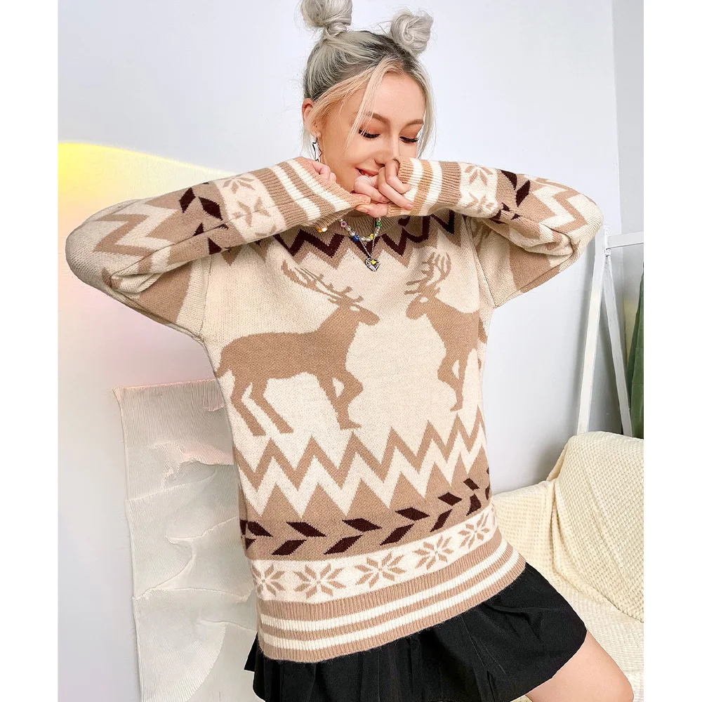 Luxury Weihnachtspullover Winter Solid Pullover Sweater Knitted Loose Christmas Sweater O Neck Clothes Outdoor Women Sweaters
Luxury Weihnachtspullover Winter Solid Pullover Sweater Knitted Loose Christmas Sweater O Neck Clothes Outdoor Women Sweaters