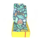 Custom printed logo 400g white card paper box special design Yellow gift packing box