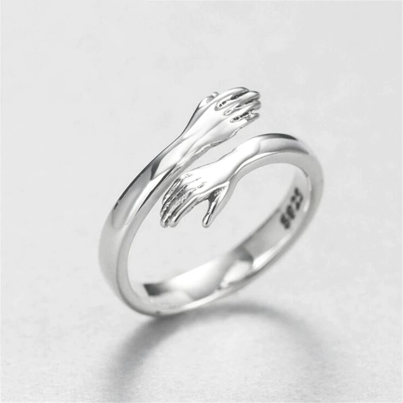 Fashion love hug S925 silver plated couple open ring wholesale for women men, Sliver
Fashion love hug S925 silver plated couple open ring wholesale for women men, Sliver