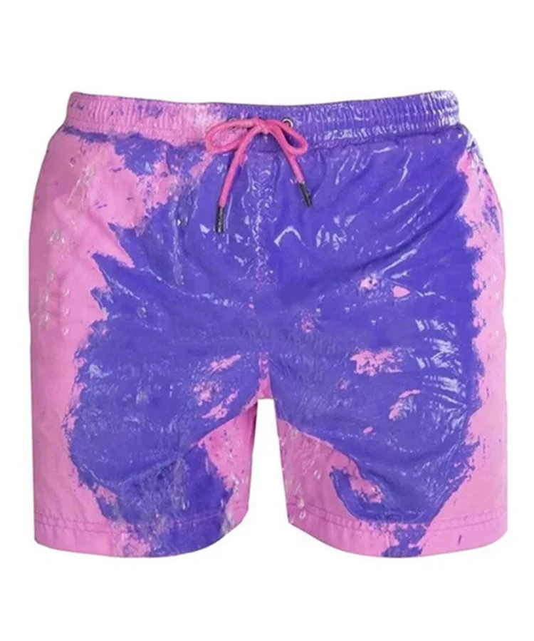 Swimming trunks beach pants that change color for men, Green, blue, yellow, pink
Swimming trunks beach pants that change color for men, Green, blue, yellow, pink