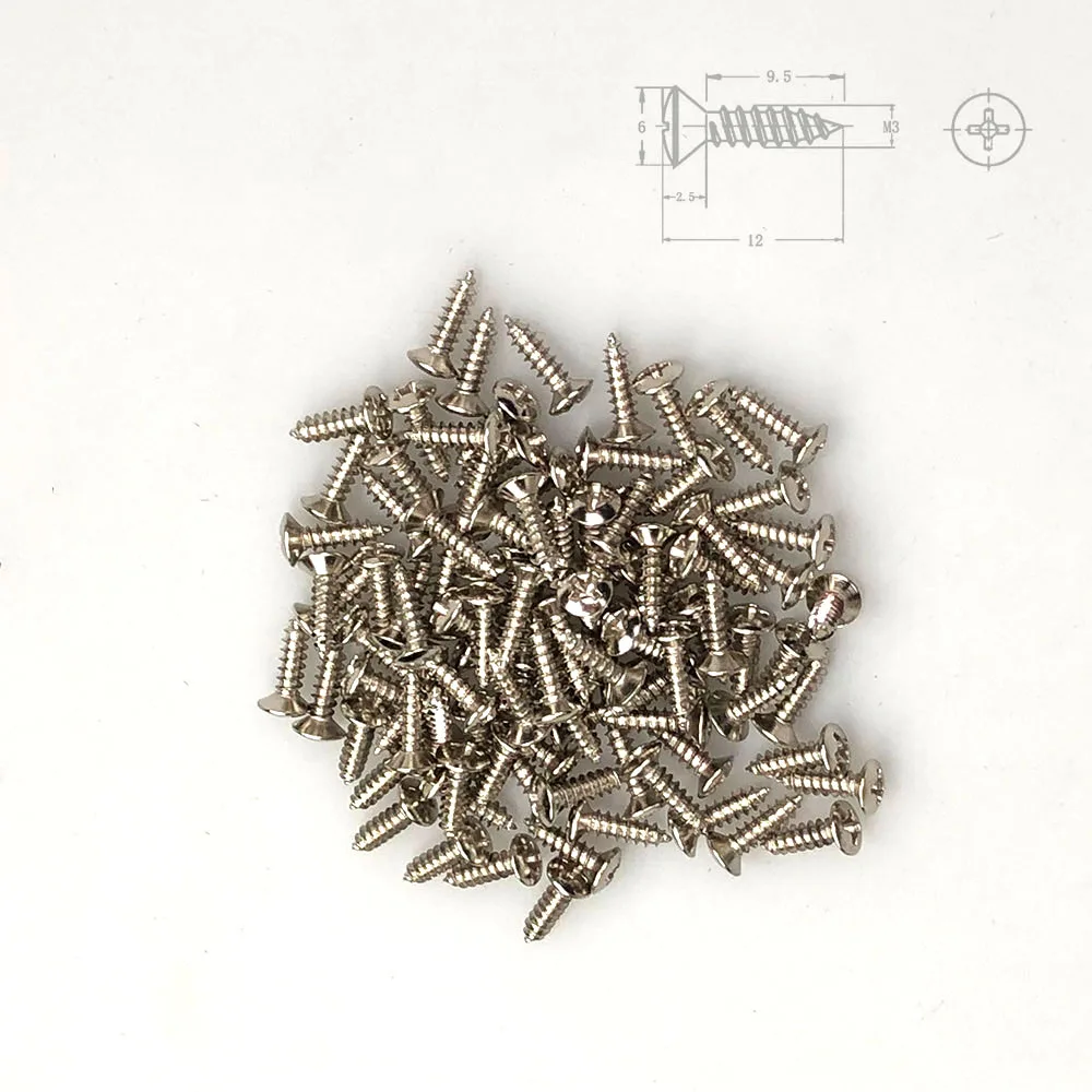 50pcs/lot Wholesale 3*12mm Electric Guitar Screws For Strat Pickguard Back Plate Mount DIY Luthier Tool Pickguard Screws
50pcs/lot Wholesale 3*12mm Electric Guitar Screws For Strat Pickguard Back Plate Mount DIY Luthier Tool Pickguard Screws