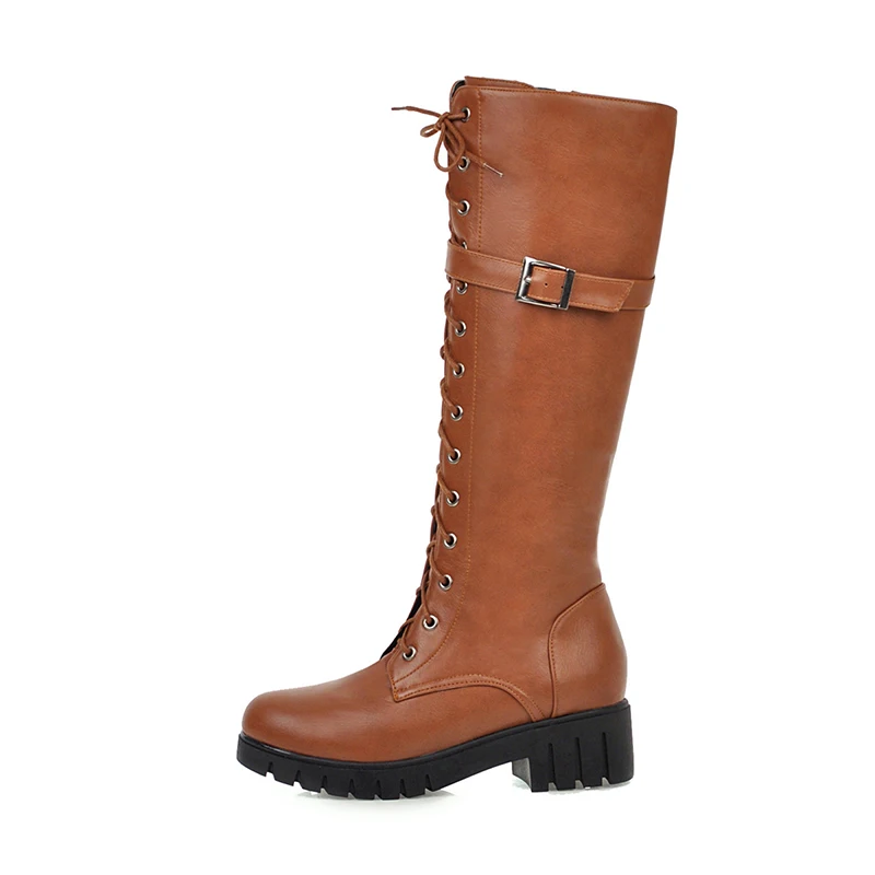 New Style Autumn and winter round head belt buckle Low Heel Side Zipper ladies' Knee high boots
New Style Autumn and winter round head belt buckle Low Heel Side Zipper ladies' Knee high boots