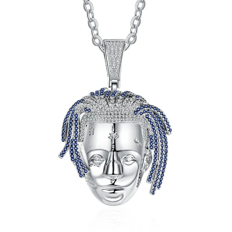 New product hot sale hip hop rapper head pendant ice out zircon necklace men's rock jewelry silver plated, Silver color
New product hot sale hip hop rapper head pendant ice out zircon necklace men's rock jewelry silver plated, Silver color