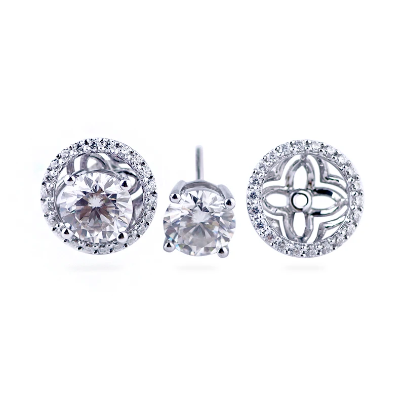 Famous Moissanite jewelry Provence brand 1carat center round moissanite diamond stud earrings woman, White gold
Famous Moissanite jewelry Provence brand 1carat center round moissanite diamond stud earrings woman, White gold