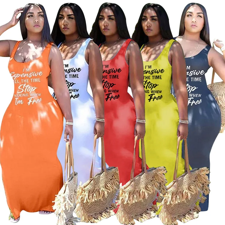 2022 summer on sale trendy letter print plus size tank top bodycon maxi dress women XL-5XL long casual dresses, Purple
2022 summer on sale trendy letter print plus size tank top bodycon maxi dress women XL-5XL long casual dresses, Purple