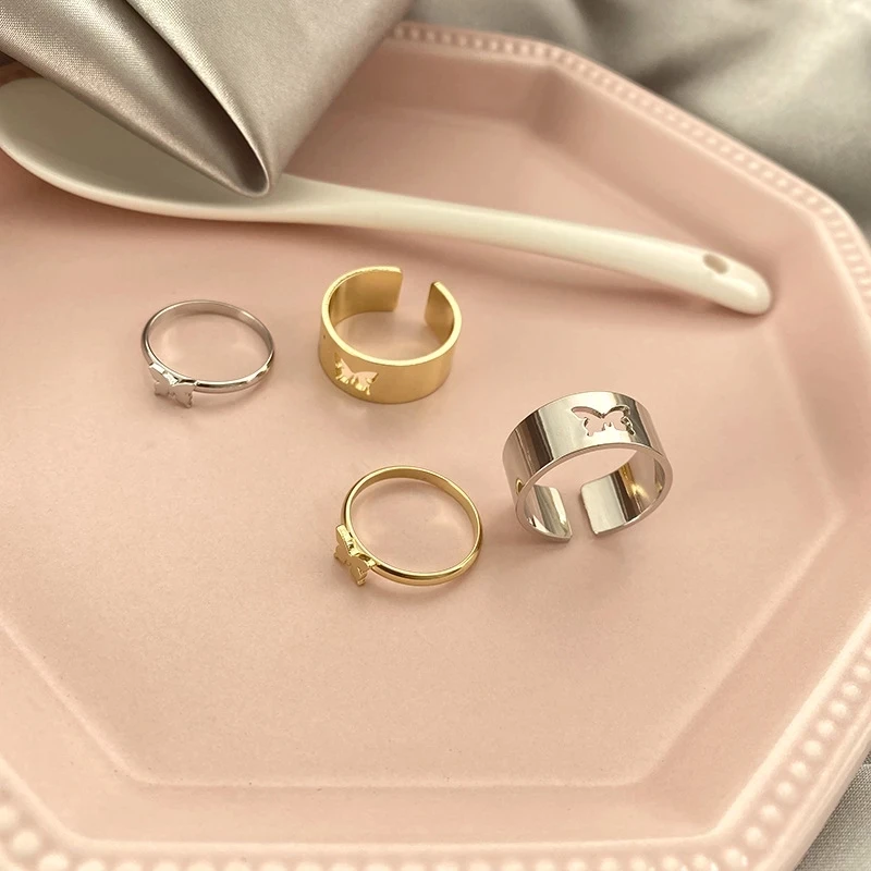 Vintage Adjustable Butterfly Lover Couple Ring Set Open Cuff Engagement Wedding Rings Jewelry For Women Men
Vintage Adjustable Butterfly Lover Couple Ring Set Open Cuff Engagement Wedding Rings Jewelry For Women Men