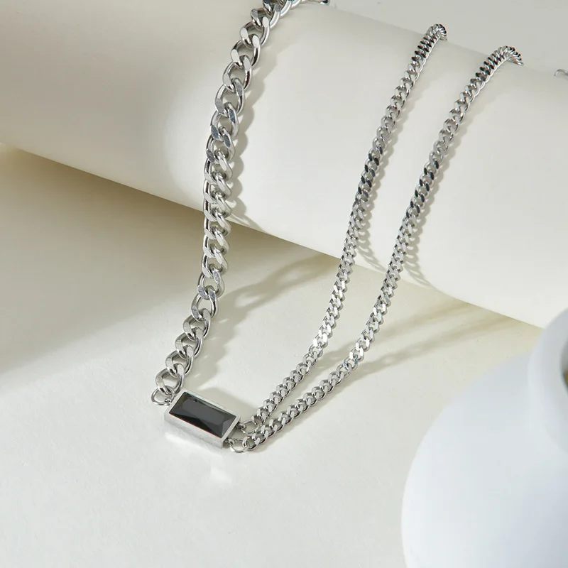 Wholesale Black Gemstone Natural Stone Chain 18K Gold Plated Stainless Steel Trendy Jewelry Square Diamond Necklace
Wholesale Black Gemstone Natural Stone Chain 18K Gold Plated Stainless Steel Trendy Jewelry Square Diamond Necklace