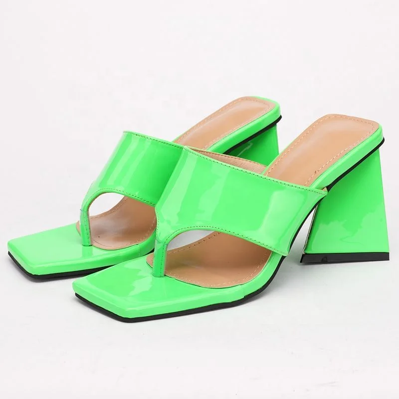 Summer Sexy Patent Leather High Chunky Heels Sandals Clip Toe Women Shoes Casual Slip on Slippers, Black white red green
Summer Sexy Patent Leather High Chunky Heels Sandals Clip Toe Women Shoes Casual Slip on Slippers, Black white red green