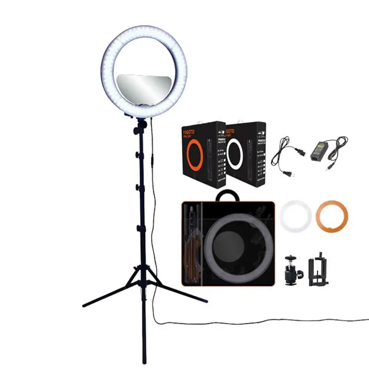 FOSOTO 18inch 55W 240pcs LEDs Black Led Ring Light Photogrphy Abs Portable Studio Video Lighting
FOSOTO 18inch 55W 240pcs LEDs Black Led Ring Light Photogrphy Abs Portable Studio Video Lighting
