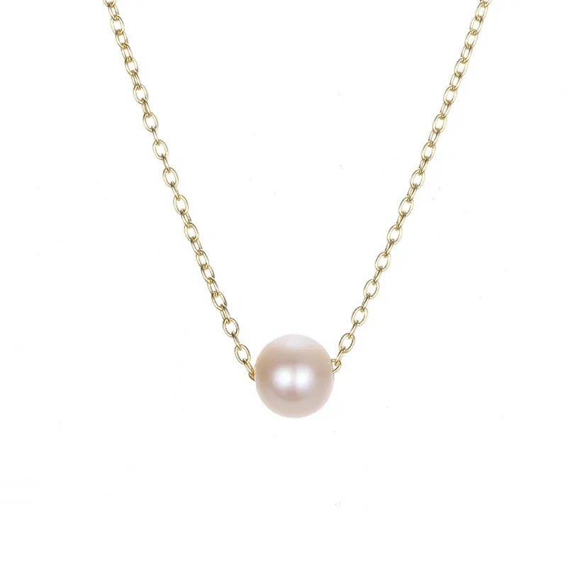

Amazon's new simple pearl necklace stainless steel plated clavicle chain necklaces for women
