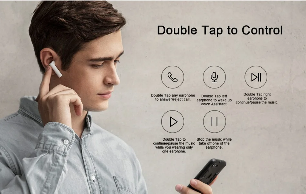 Original Xiao mi Air 2 TWS Bluetooth Headset Earphone Comfy Wear LHDC/AAC HD 14.2mm Dynamic Dual Mic ENC Auto Pause Tap Control - ANKUX.COM