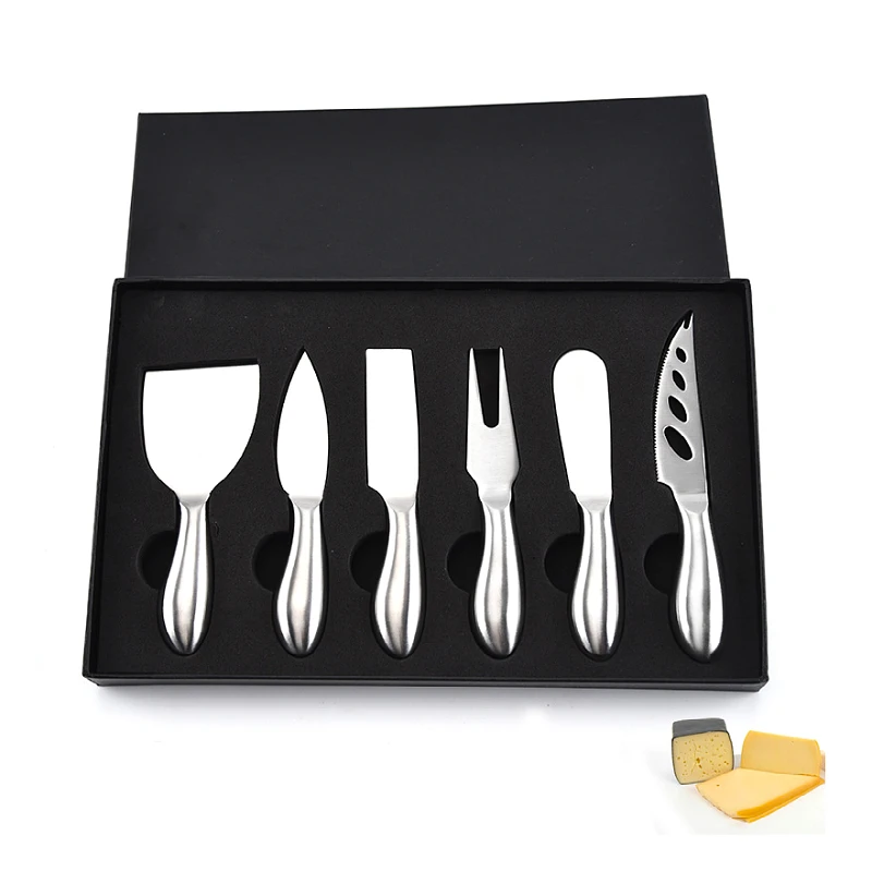 Factory Price Cheese Knife Slicer Set Stainless Steel Cheese Tools 6 Piece Cheese Knife Set with Box, Silver
Factory Price Cheese Knife Slicer Set Stainless Steel Cheese Tools 6 Piece Cheese Knife Set with Box, Silver