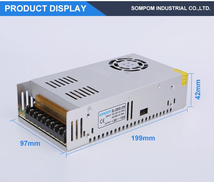 Hot sale manufacturer 36v switching power supply 220v 36v 10a 360w for LED screen