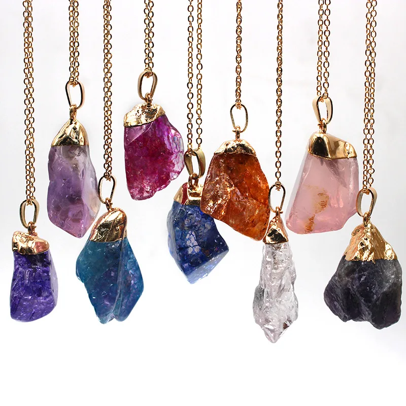 Jewelry Natural Irregular Stone Personality Colorful Crystal Cheap Gold Necklace Nature Stone Jewellery Crystal Stone Pendant, Color
Jewelry Natural Irregular Stone Personality Colorful Crystal Cheap Gold Necklace Nature Stone Jewellery Crystal Stone Pendant, Color