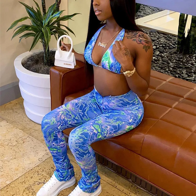 Hot Sale sexy corset sling print pattern Ladies Streetwear women two piece pants set, As pictures
Hot Sale sexy corset sling print pattern Ladies Streetwear women two piece pants set, As pictures