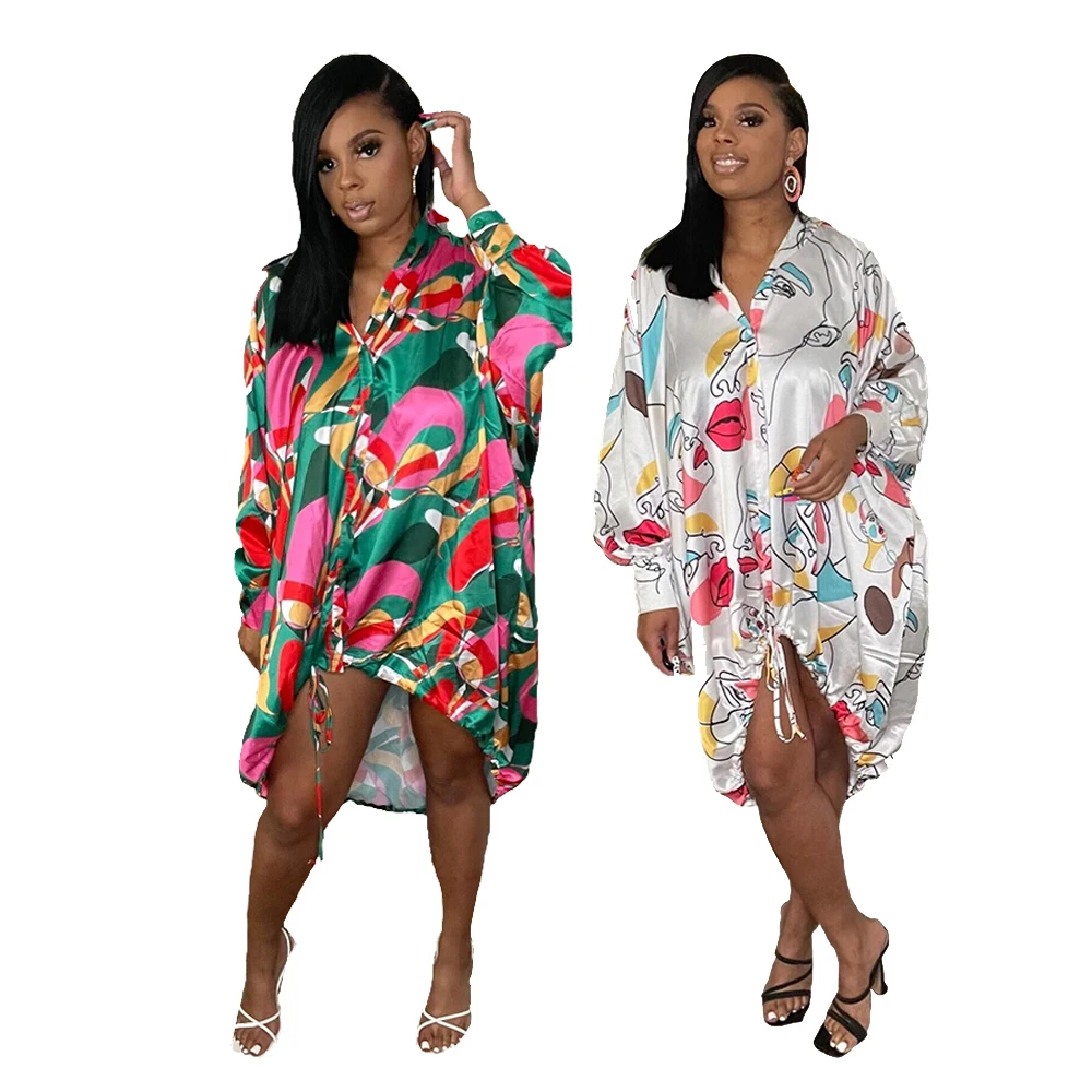 Consignment Wholesale SFY2122 Fashion long sleeve satin material Amazon popular women's shirt long dress
Consignment Wholesale SFY2122 Fashion long sleeve satin material Amazon popular women's shirt long dress