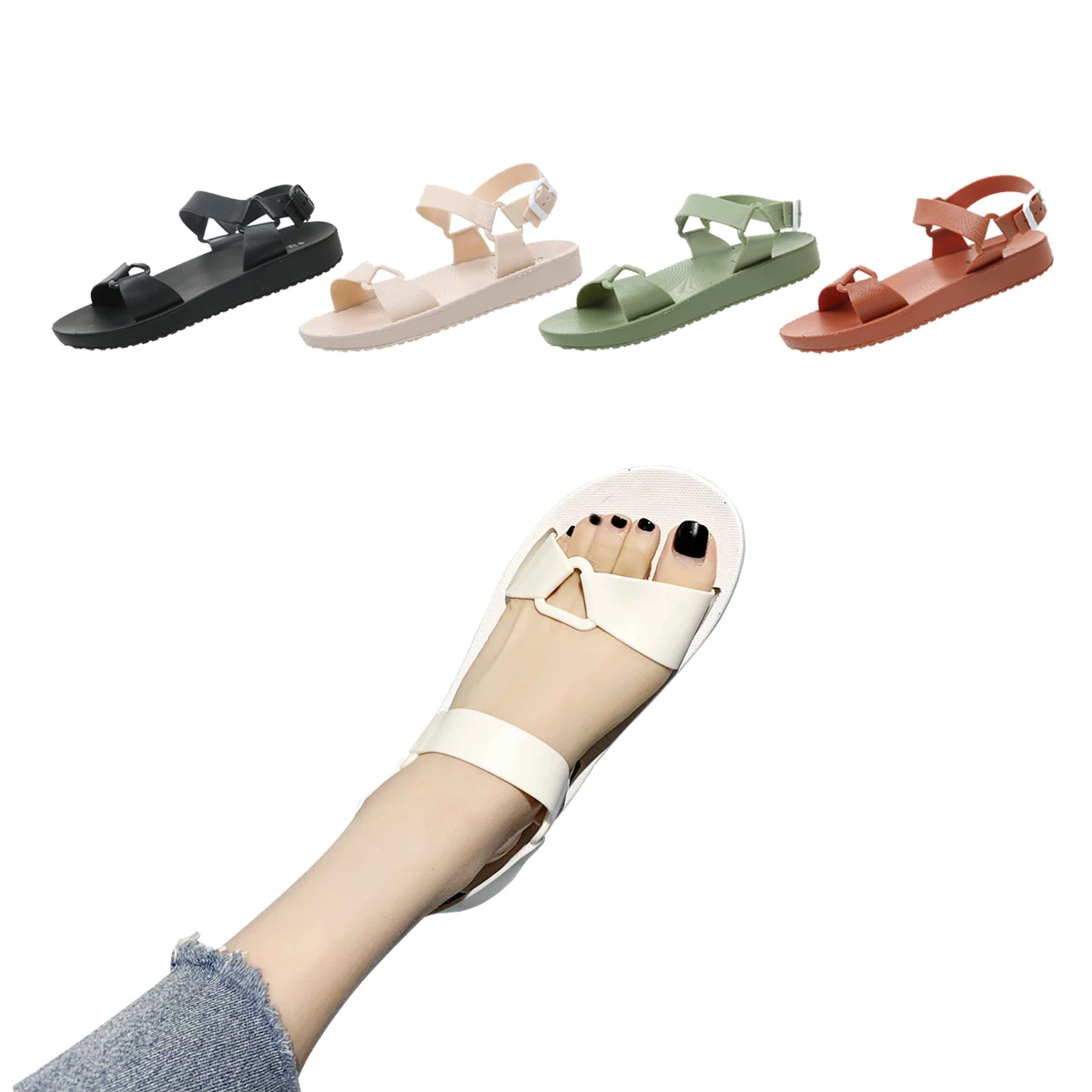 ZNew Summer new comfortable cute candy colorful sports style fashion beach flats sandals one strap slides for women ladies sanda, Black/cream/white/green/brown
ZNew Summer new comfortable cute candy colorful sports style fashion beach flats sandals one strap slides for women ladies sanda, Black/cream/white/green/brown