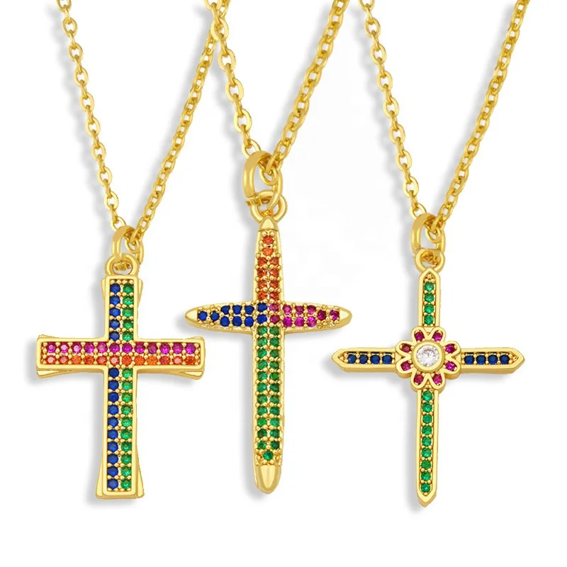 Colorful Zircon Cross Necklace Flower Shaped Geometric Necklace Personalized Fashion Hip Hop Necklace, Picture
Colorful Zircon Cross Necklace Flower Shaped Geometric Necklace Personalized Fashion Hip Hop Necklace, Picture