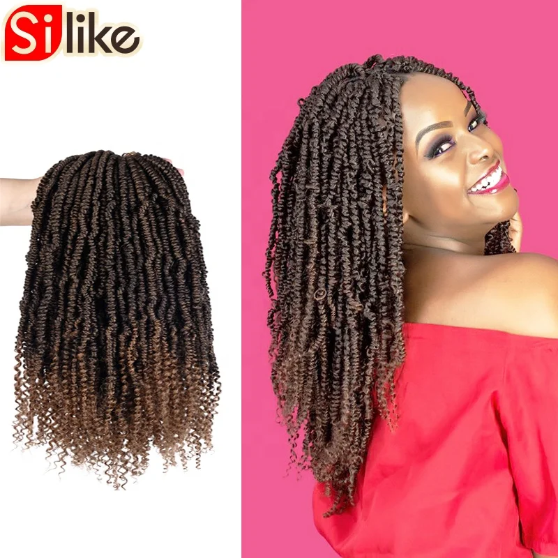 

Passion Spring Twists Synthetic Crochet Hair Extensions Ombre Crochet Braids Fiber Pre looped Fluffy Twists Braiding Hair Bulk