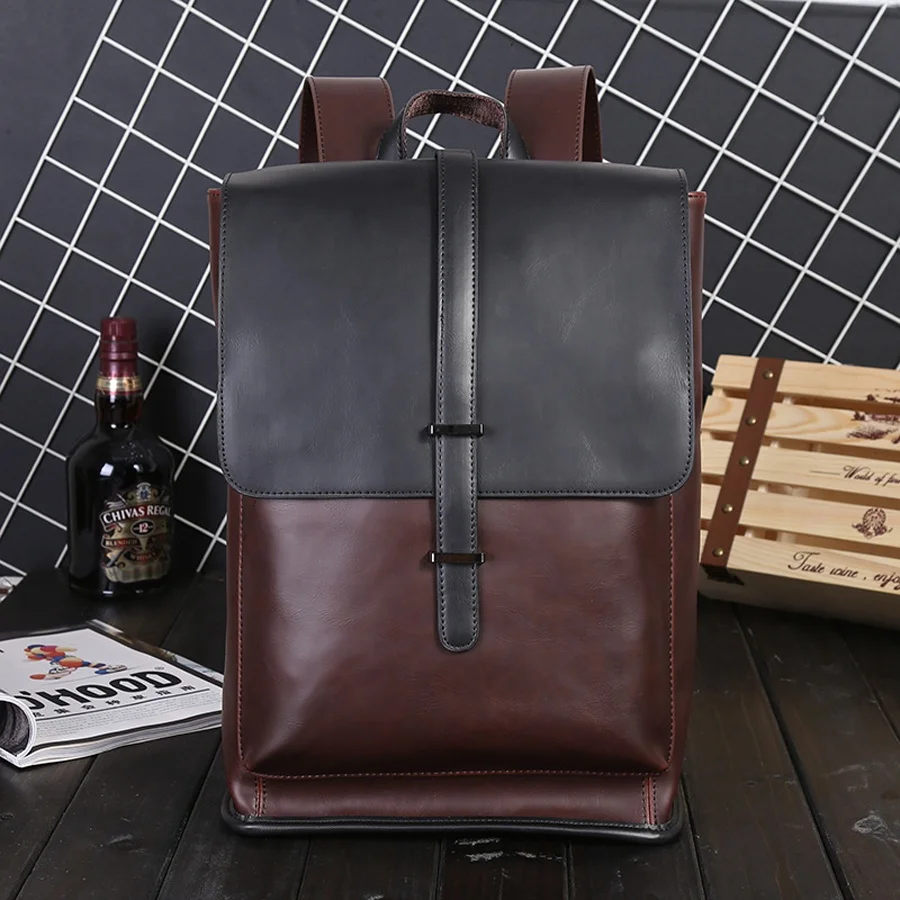 Fashion PU Leather Men Backpack Vintage School Backpack For Teenage Boys School Laptop Travel Large Capacity Student Bag, Customized
Fashion PU Leather Men Backpack Vintage School Backpack For Teenage Boys School Laptop Travel Large Capacity Student Bag, Customized