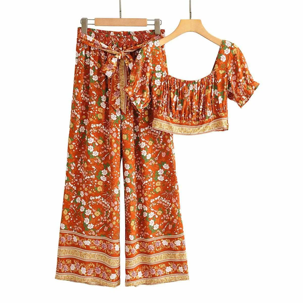 Wholesale Retro Small Floral Short Sleeve Shirt + Elastic Waist Casual Cotton Trousers, Picture color
Wholesale Retro Small Floral Short Sleeve Shirt + Elastic Waist Casual Cotton Trousers, Picture color