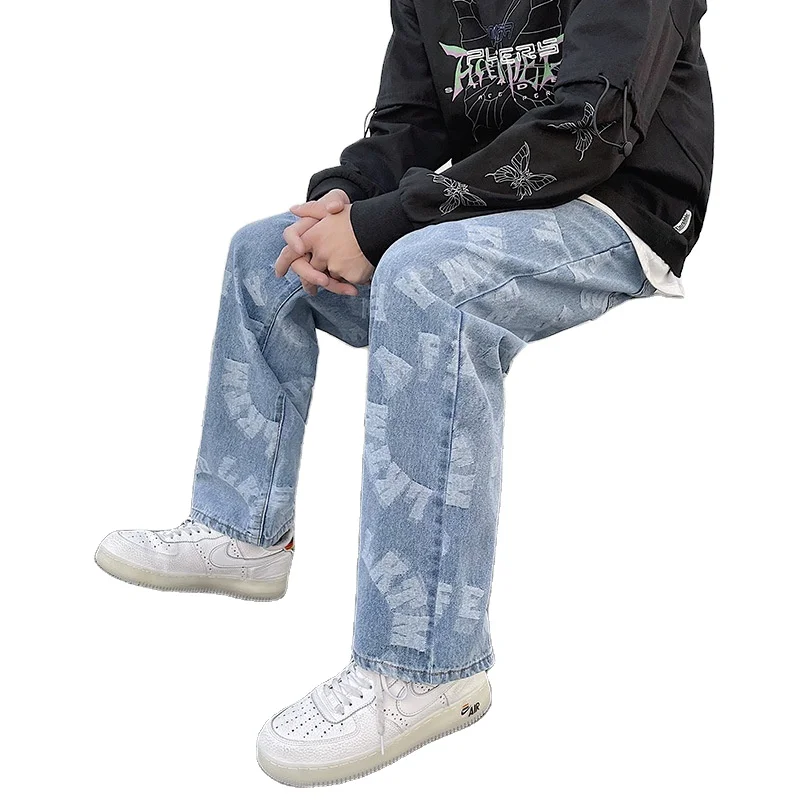 2022 new black straight-leg jeans male daddy jacquard wide leg tapered trousers black trendy ripped wrangler jeans for men, Brand trendy jeans for men
2022 new black straight-leg jeans male daddy jacquard wide leg tapered trousers black trendy ripped wrangler jeans for men, Brand trendy jeans for men