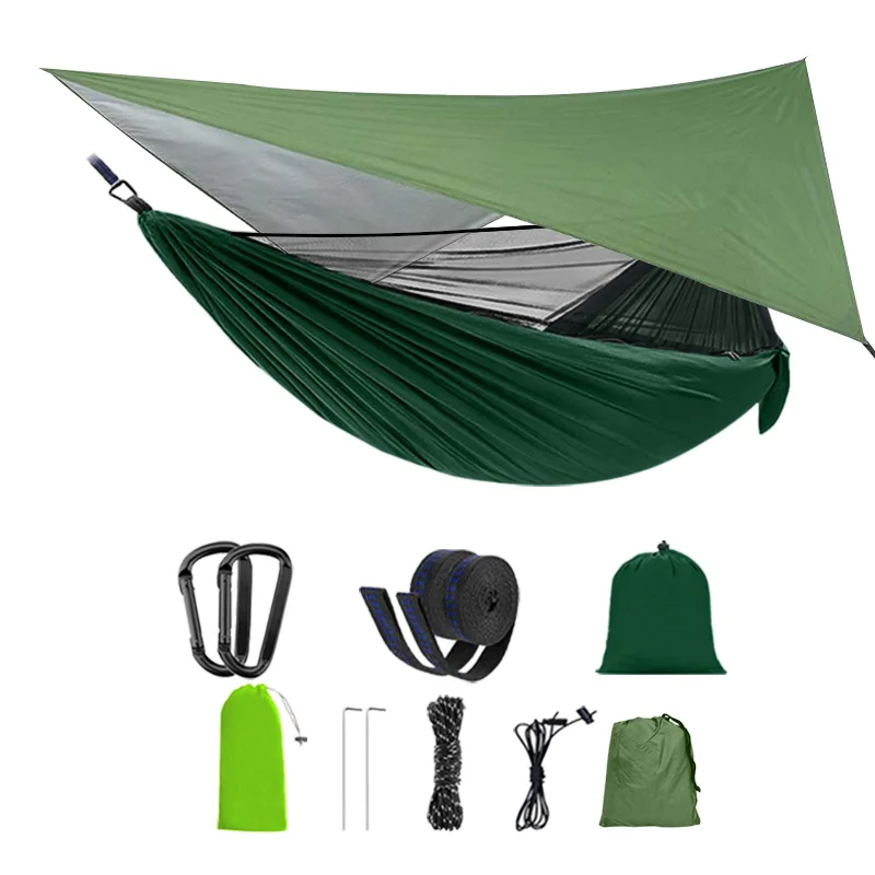 Outdoor Jungle Camping Portable Ripstop Parachute Nylon With Canopy Waterproof Lightweight Hammock, As picture
Outdoor Jungle Camping Portable Ripstop Parachute Nylon With Canopy Waterproof Lightweight Hammock, As picture
