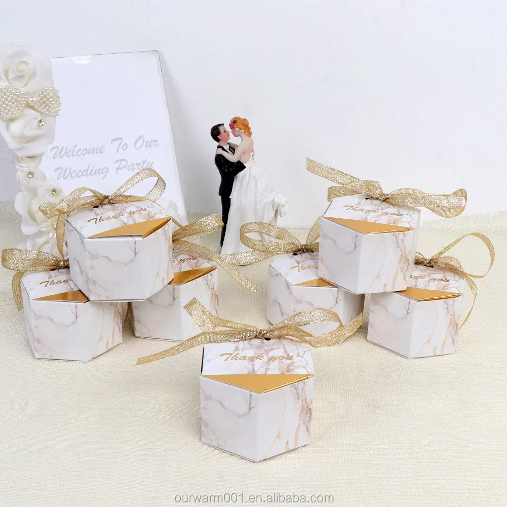 10 pcs baby shower birthday gift box favors marbling wedding