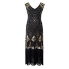 1920s vintage sequined dress with fringe collar dress fashion nail-bead banquet evening dress hot style