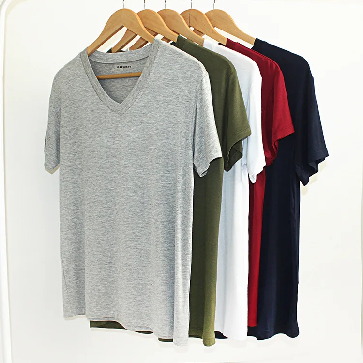 New summer men's modal T-shirt V-neck short-sleeved thin casual solid color spring and autumn bottoming shirt loose sleep tops, Required
New summer men's modal T-shirt V-neck short-sleeved thin casual solid color spring and autumn bottoming shirt loose sleep tops, Required