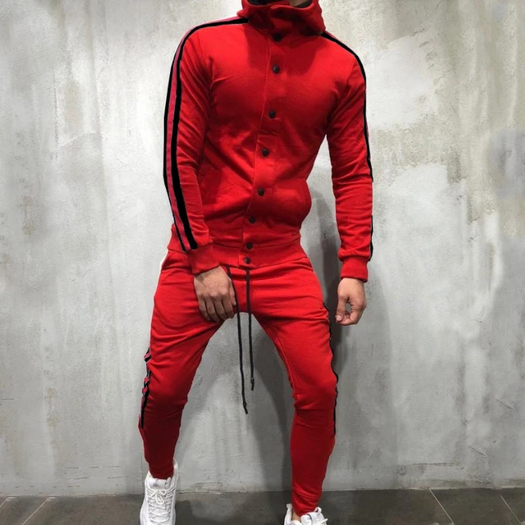 2019 new Men Fitness Hooded Button Side stripe jogging pants Tether Hip hop Muscular man Color matching Long sleeve sportswear, Colors
2019 new Men Fitness Hooded Button Side stripe jogging pants Tether Hip hop Muscular man Color matching Long sleeve sportswear, Colors