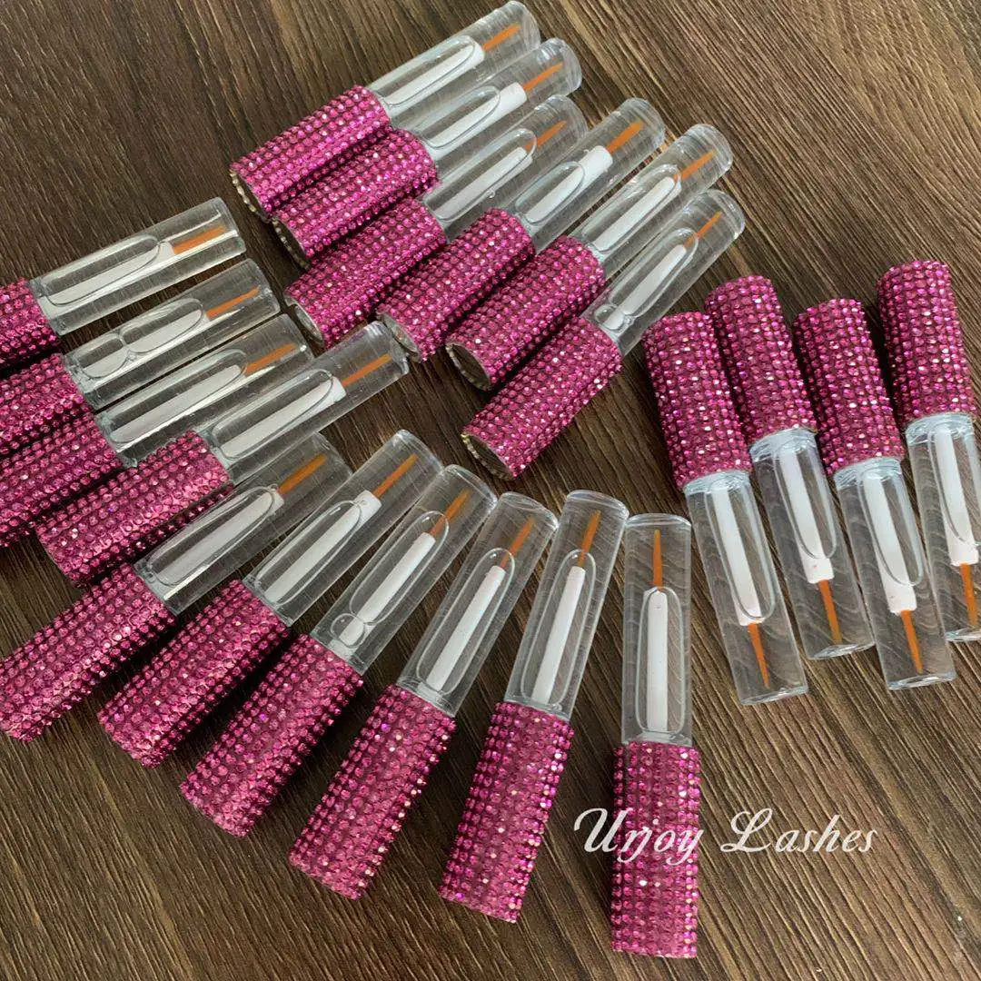 Mink Eyelash Private Label Pink Rhinestone Lash Glue Fast Dry Lash