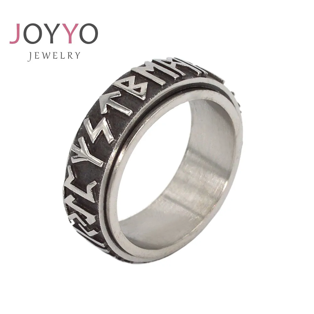Hot-Selling Rotatable Viking Rune Letter Rings Stainless Steel Retro Nordic Men' Charming Fashion Ring
Hot-Selling Rotatable Viking Rune Letter Rings Stainless Steel Retro Nordic Men' Charming Fashion Ring