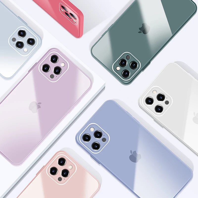 Silicone Glass Case For iPhone 12 Pro Max Square Phone Case Tempered Glass Hard Back Cover Capa For iPhone 12 11 Pro XS Max XR
Silicone Glass Case For iPhone 12 Pro Max Square Phone Case Tempered Glass Hard Back Cover Capa For iPhone 12 11 Pro XS Max XR