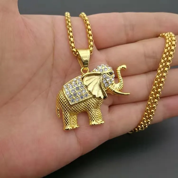 Hot style stainless steel hip hop jewelry new stainless steel gold plated with diamond animal elephant pendant necklace
Hot style stainless steel hip hop jewelry new stainless steel gold plated with diamond animal elephant pendant necklace