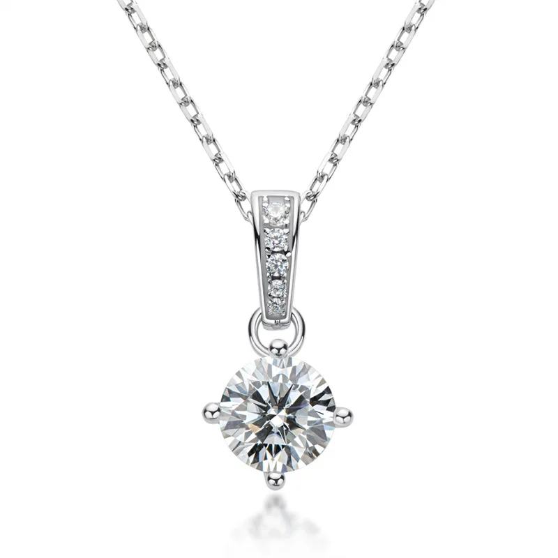 White gold plated 925 silver sterling women necklace 1ct round moissanite diamond necklace, Picture shows
White gold plated 925 silver sterling women necklace 1ct round moissanite diamond necklace, Picture shows