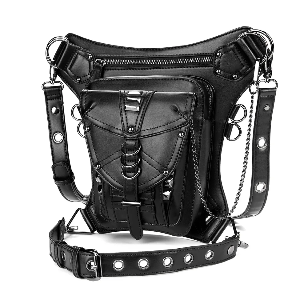 Unisex Rock Waist Bag Gothic Motorcycle PU Leather Belt Steam Punk Shoulder Crossbody Bags
Unisex Rock Waist Bag Gothic Motorcycle PU Leather Belt Steam Punk Shoulder Crossbody Bags