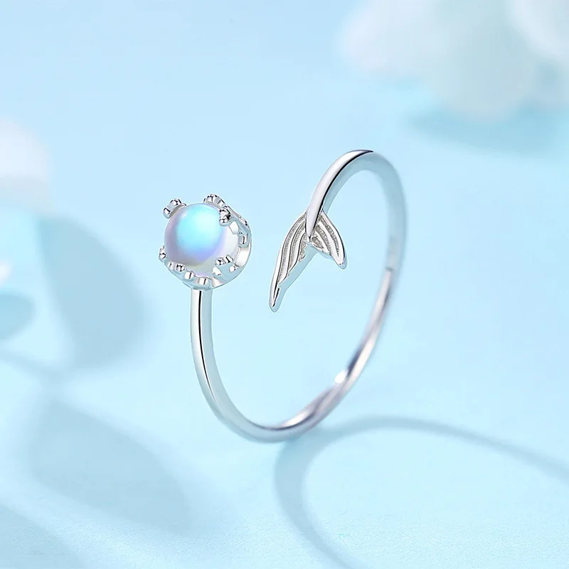 Mermaid Foam Ring Female Korean Temperament Diamond-Studded Synthetic Glass Sweet Mermaid Tail Open Single Ring, Picture shows
Mermaid Foam Ring Female Korean Temperament Diamond-Studded Synthetic Glass Sweet Mermaid Tail Open Single Ring, Picture shows