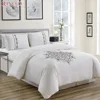 Fashion new design embroidery home textile 3pcs duvet bedsheet comforters bedding set