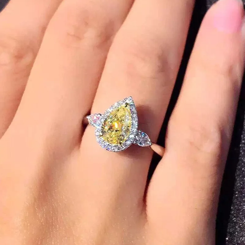 Hainon wedding rings for women Luxury water drop yellow zircon Fashion women wedding jewelry rings
Hainon wedding rings for women Luxury water drop yellow zircon Fashion women wedding jewelry rings