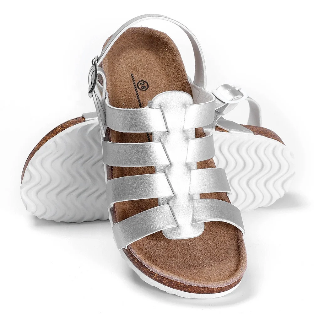 Toddler Kids Girls Fashion Sandals Glossy PU Children Shoes with Cow Suede & Cork Foot-bed
Toddler Kids Girls Fashion Sandals Glossy PU Children Shoes with Cow Suede & Cork Foot-bed